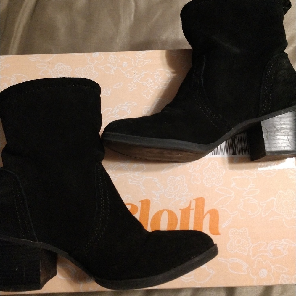 Black Suede Boots - Tall Ankle/Low Calf